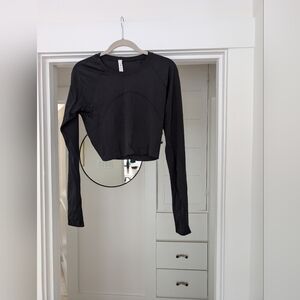 Lululemon Crop Long Sleeve Top Black 10